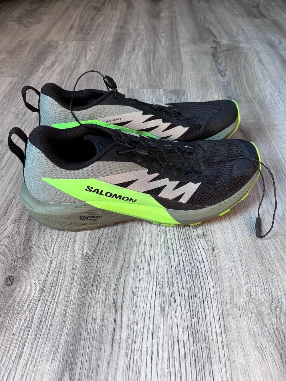 Salomon Sense Ride 5 Athletic Running Shoes Sneakers Men 10 Black Green
